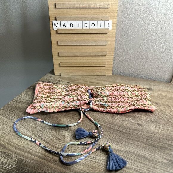 Maaji Women’s Extra Large Bandeau Tassel Patterned Swim Top - Picture 1 of 8